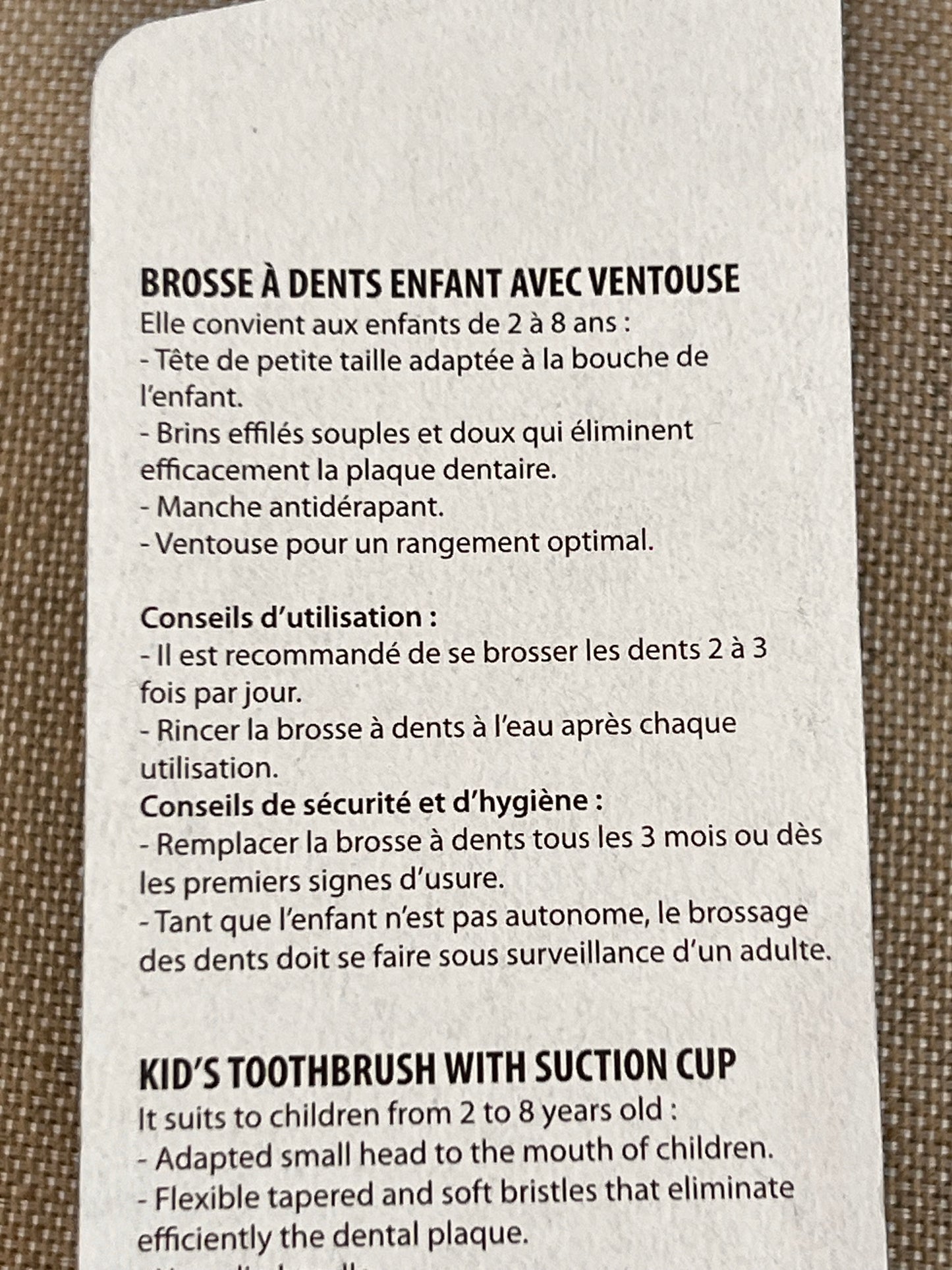 Brosse à Dents Enfants PetiPouce