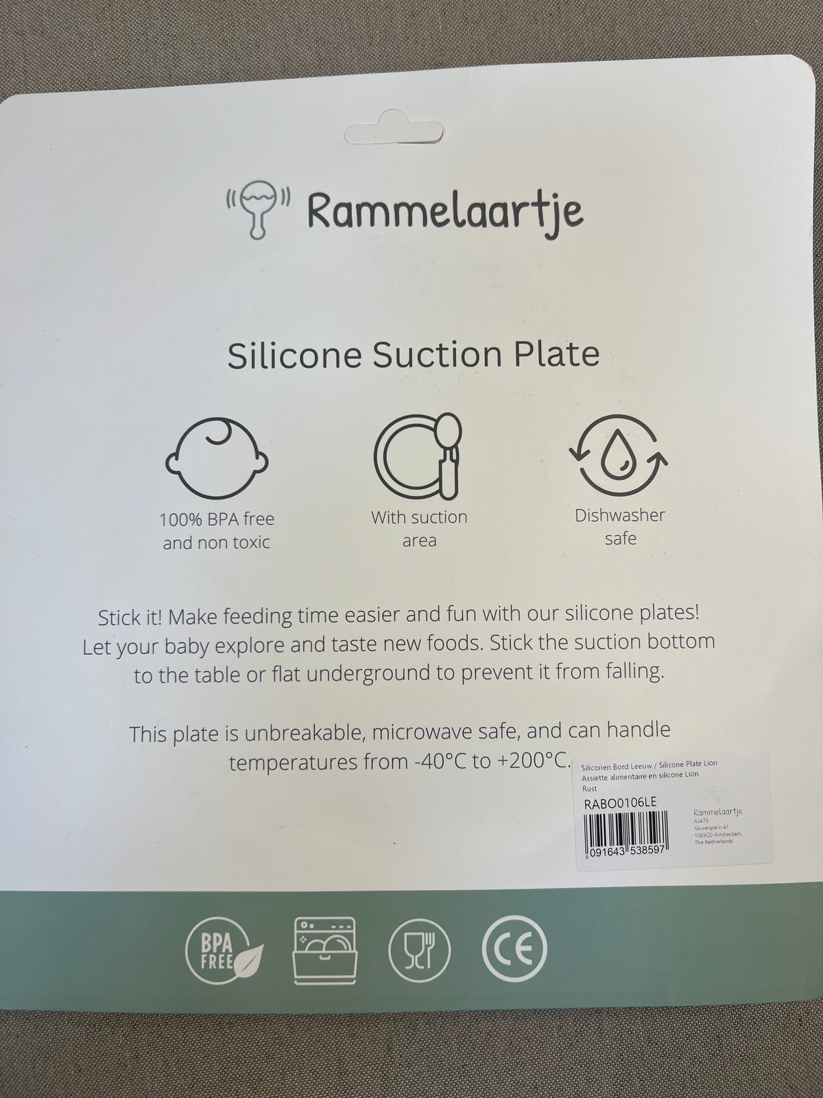 Assiette bébé Rammelaartje