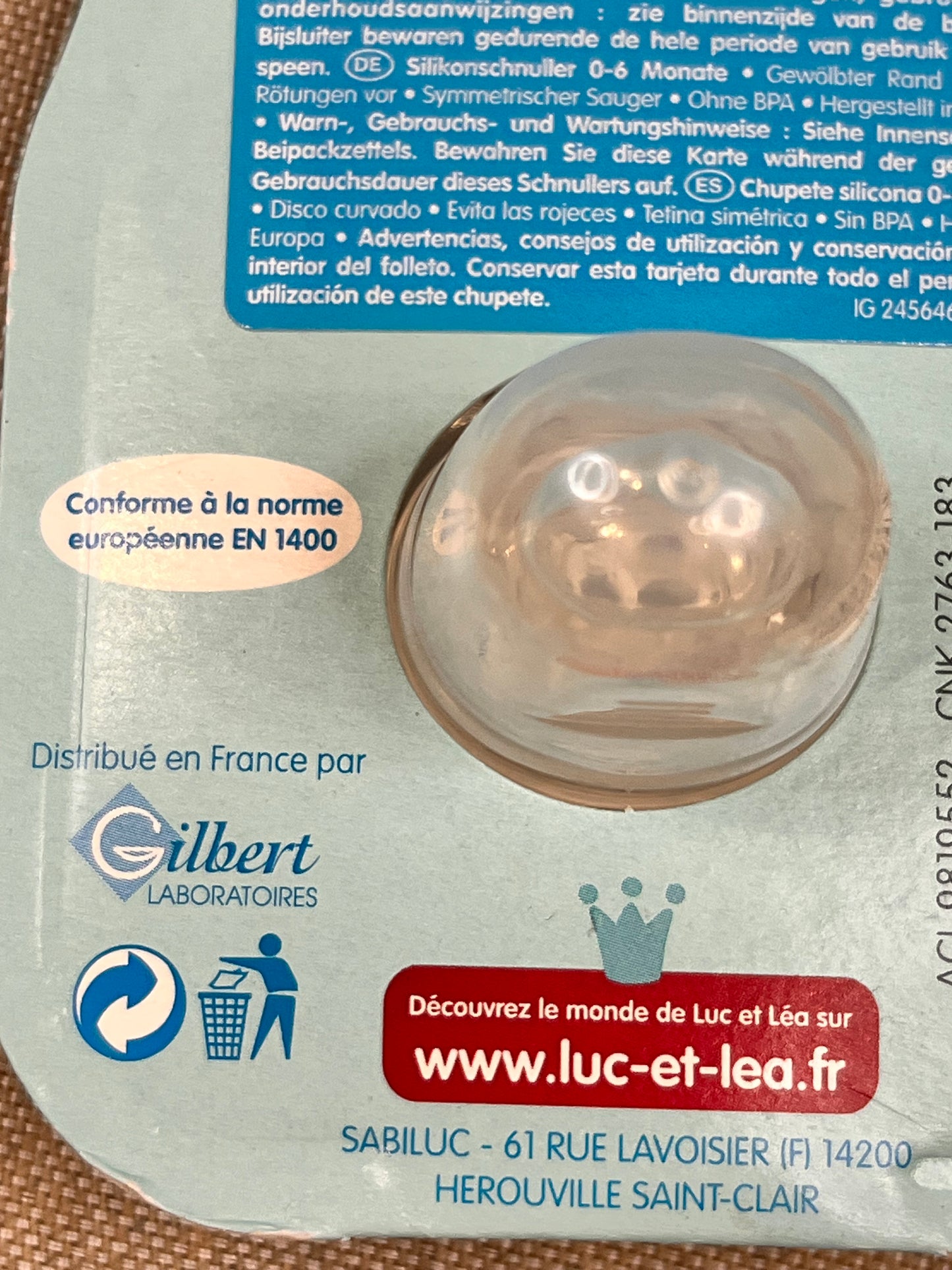 Sucette Bébé Luc et Léa