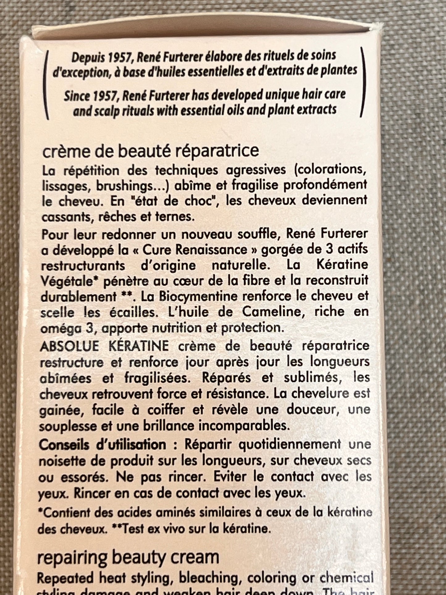 Crème Beauté Absolue Kératine Furterer