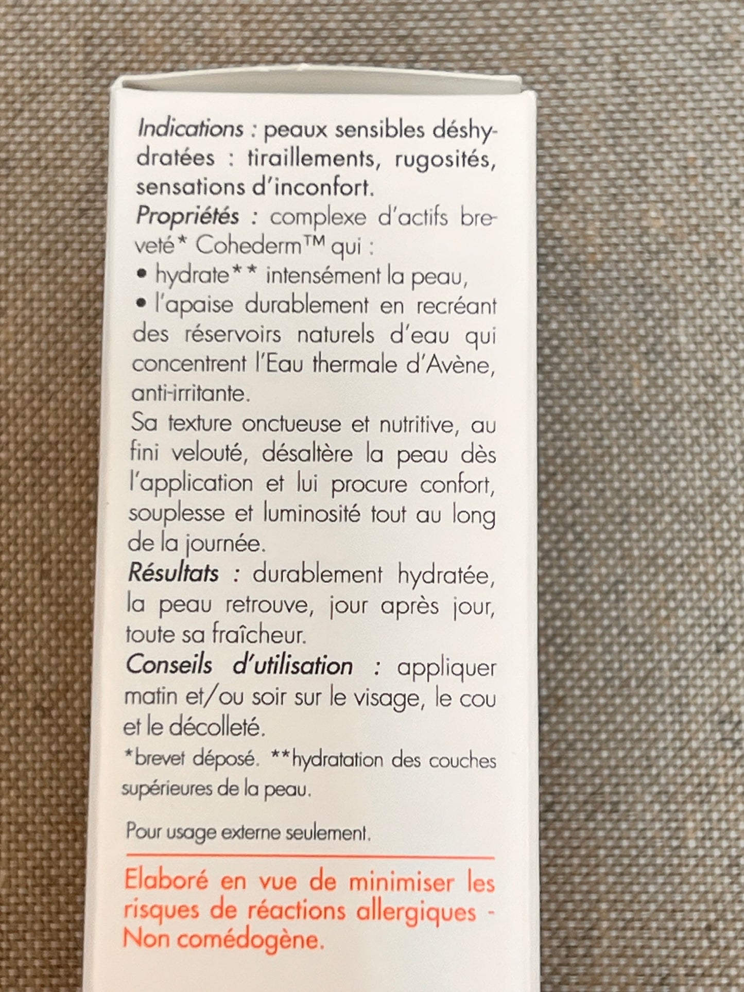 Crème Hydratante Hydrance Avène