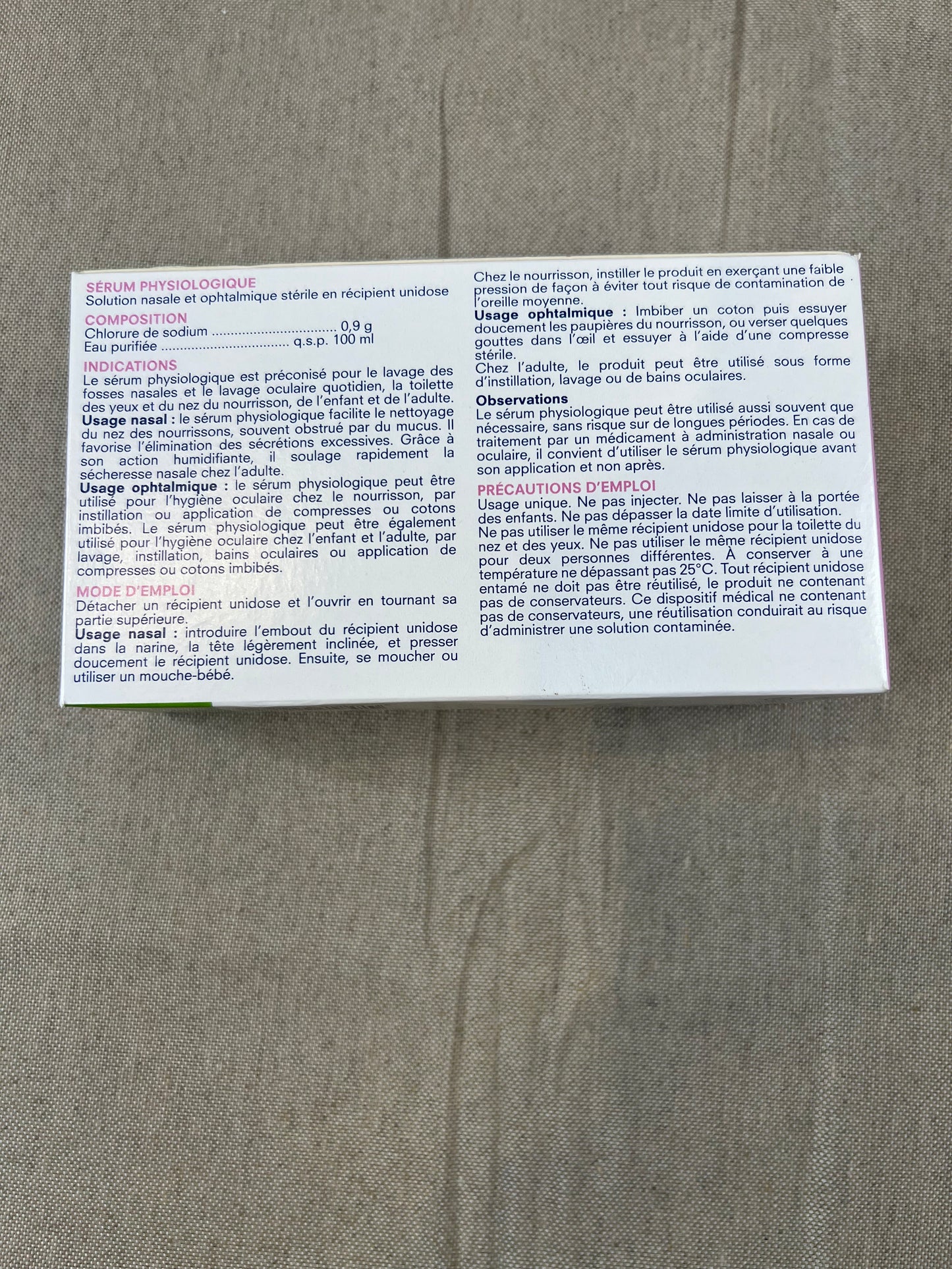 Sérum physiologique Cooper