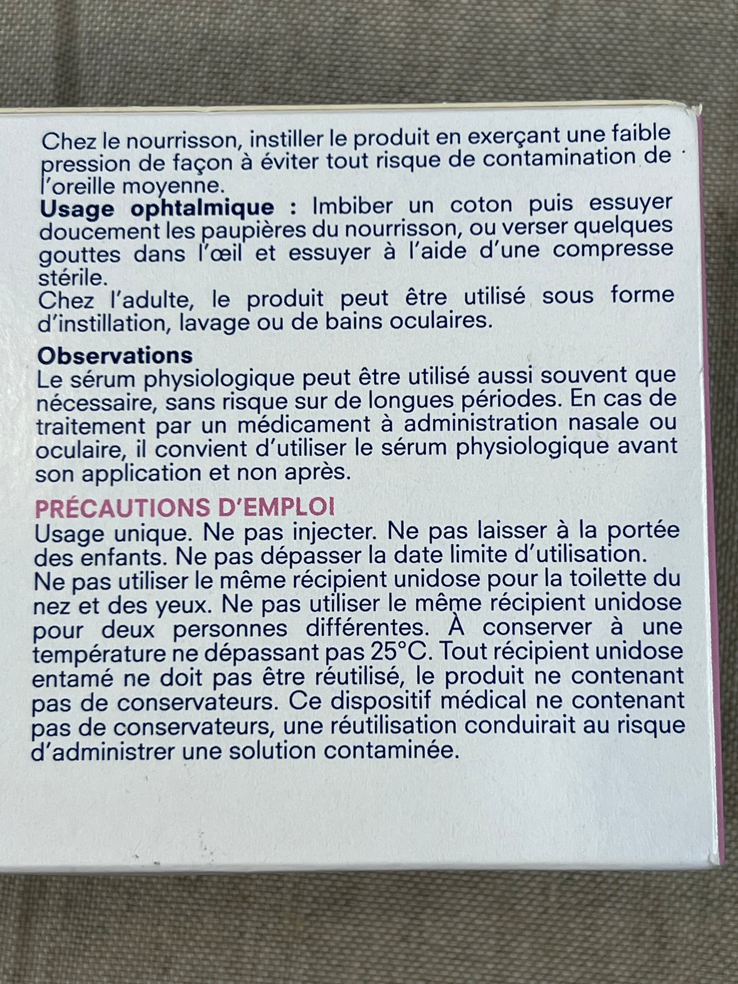 Sérum physiologique Cooper