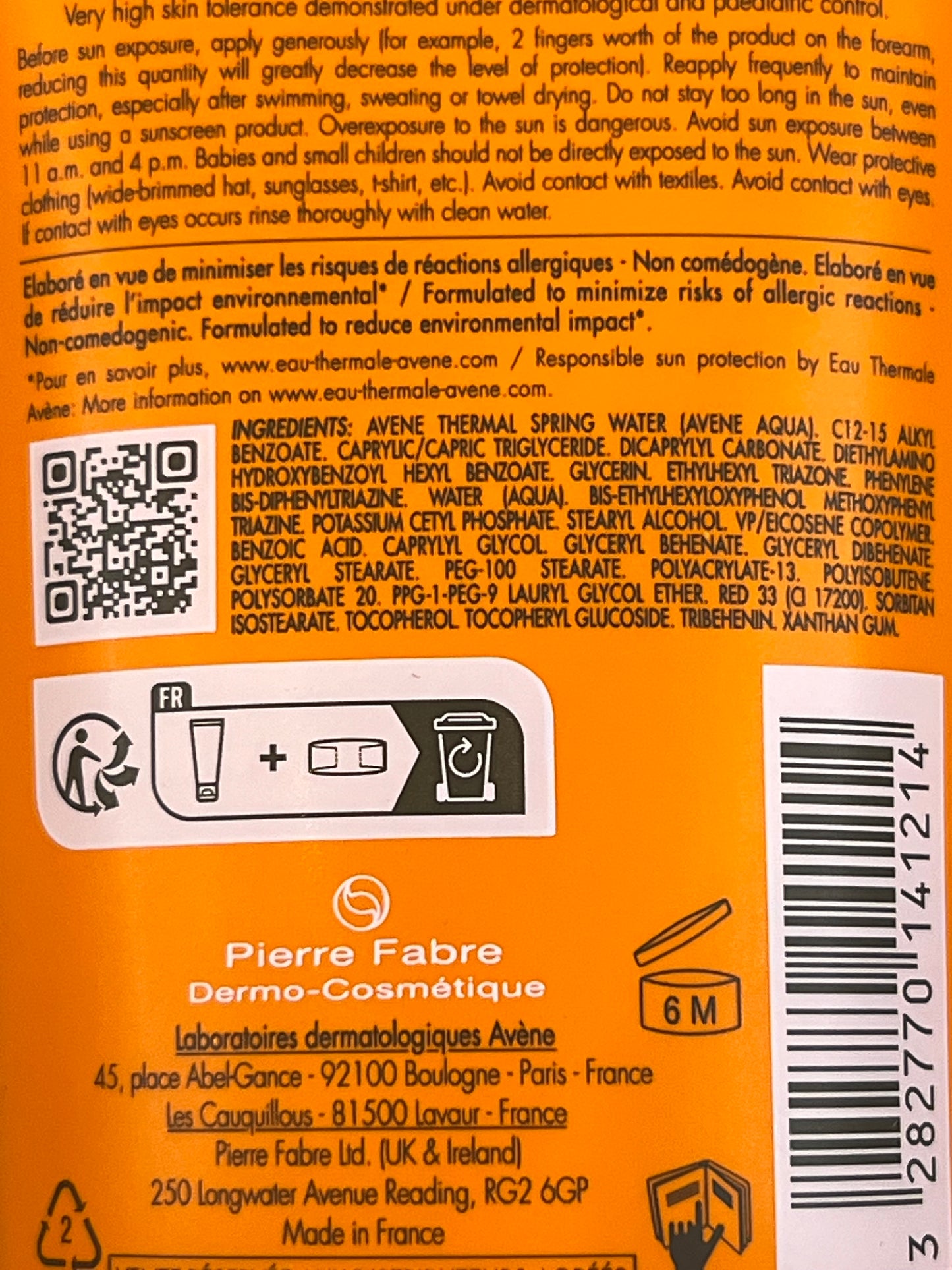 Protection Solaire Avène SPF 50+